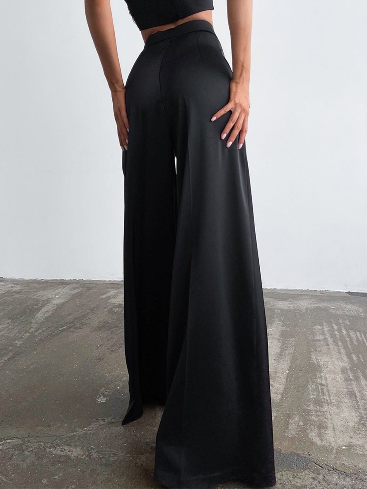 Oversized Satin Wide Leg Dress Pants - 图片 4