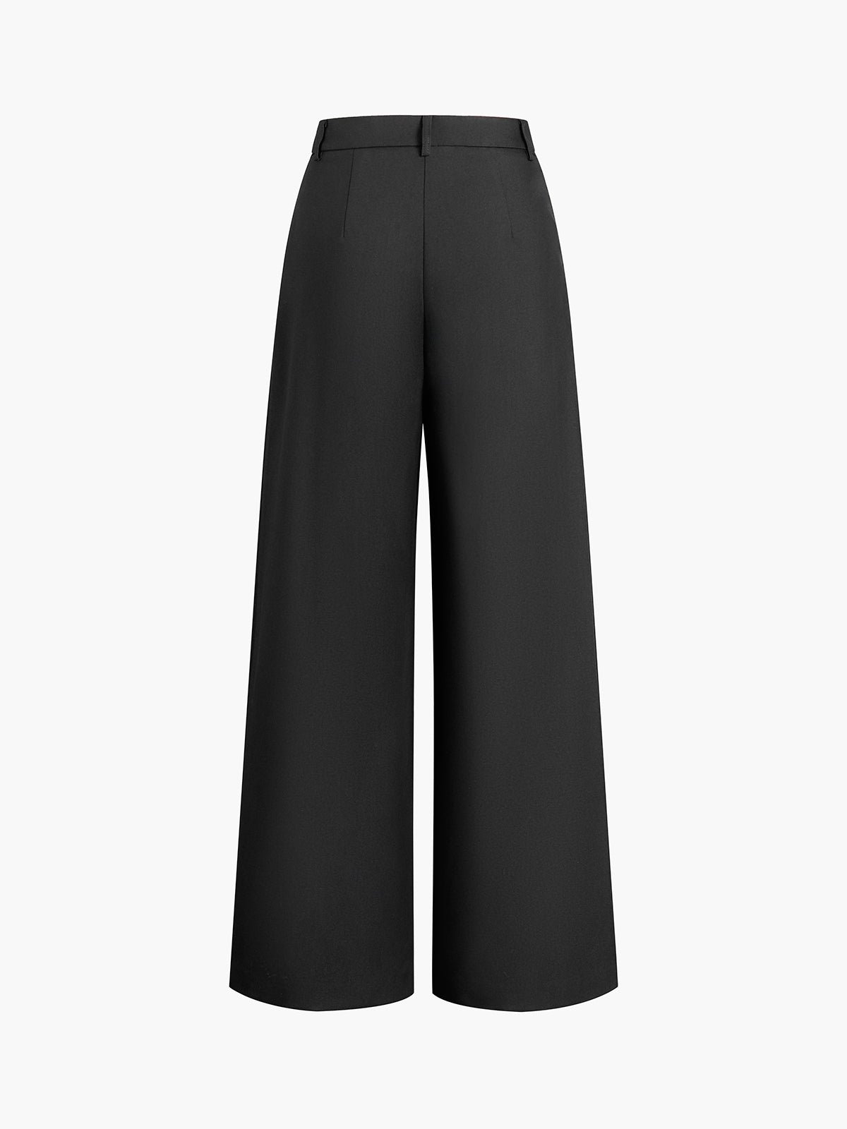 Solid Wide Leg Pants Without Belt - 图片 7