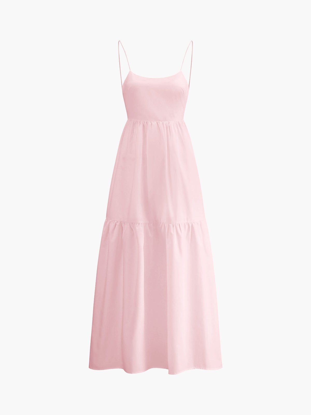 Solid Backless Long Dress - 图片 9