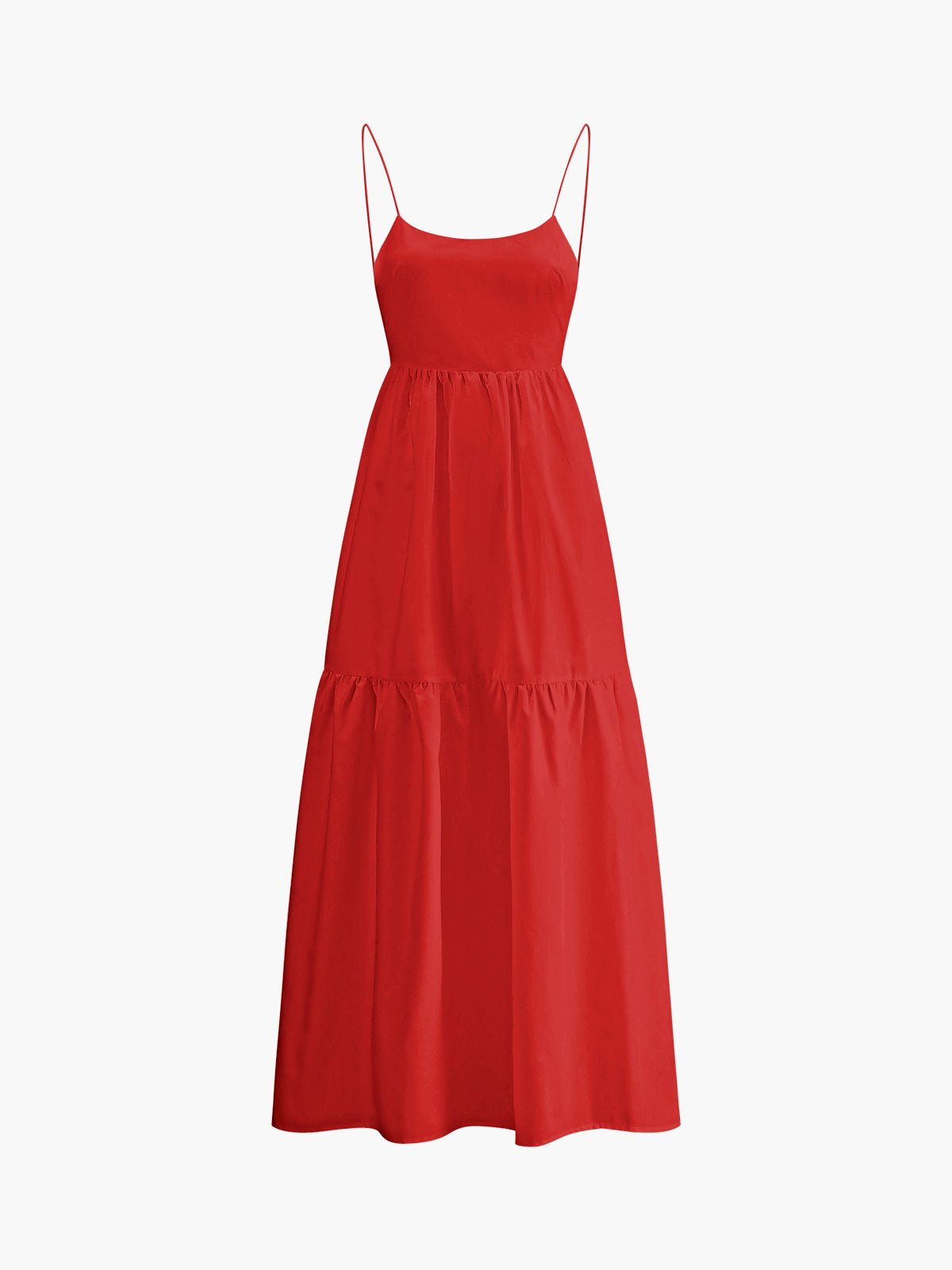 Solid Backless Long Dress - 图片 12