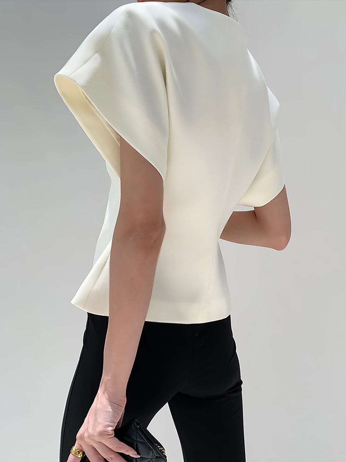 Trendy V-Neck Button Down Blouse - 图片 5
