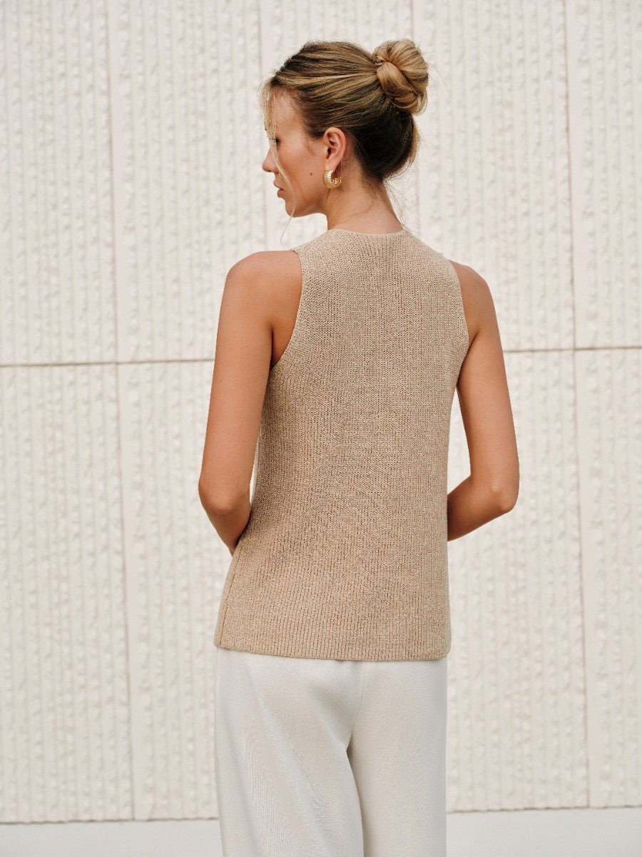 Halter Cross-Over Collar Tank Top - 图片 6
