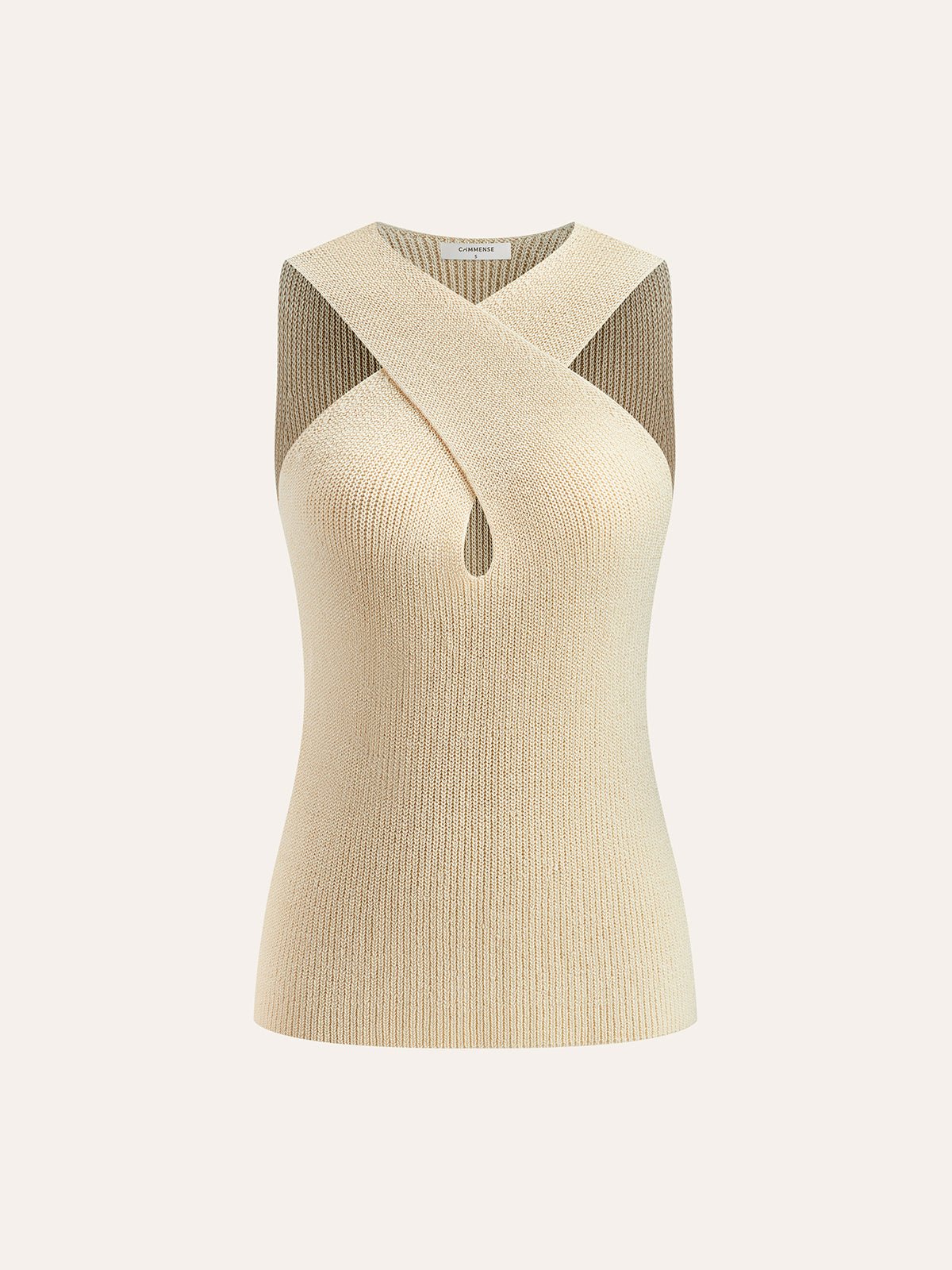Halter Cross-Over Collar Tank Top - 图片 3