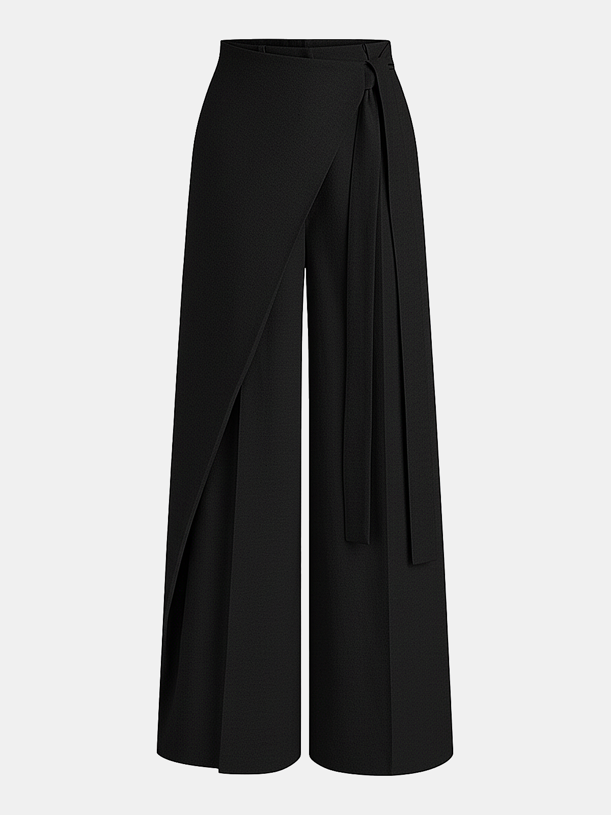 Asymmetric Wrap Wide-Leg Pants - 图片 5