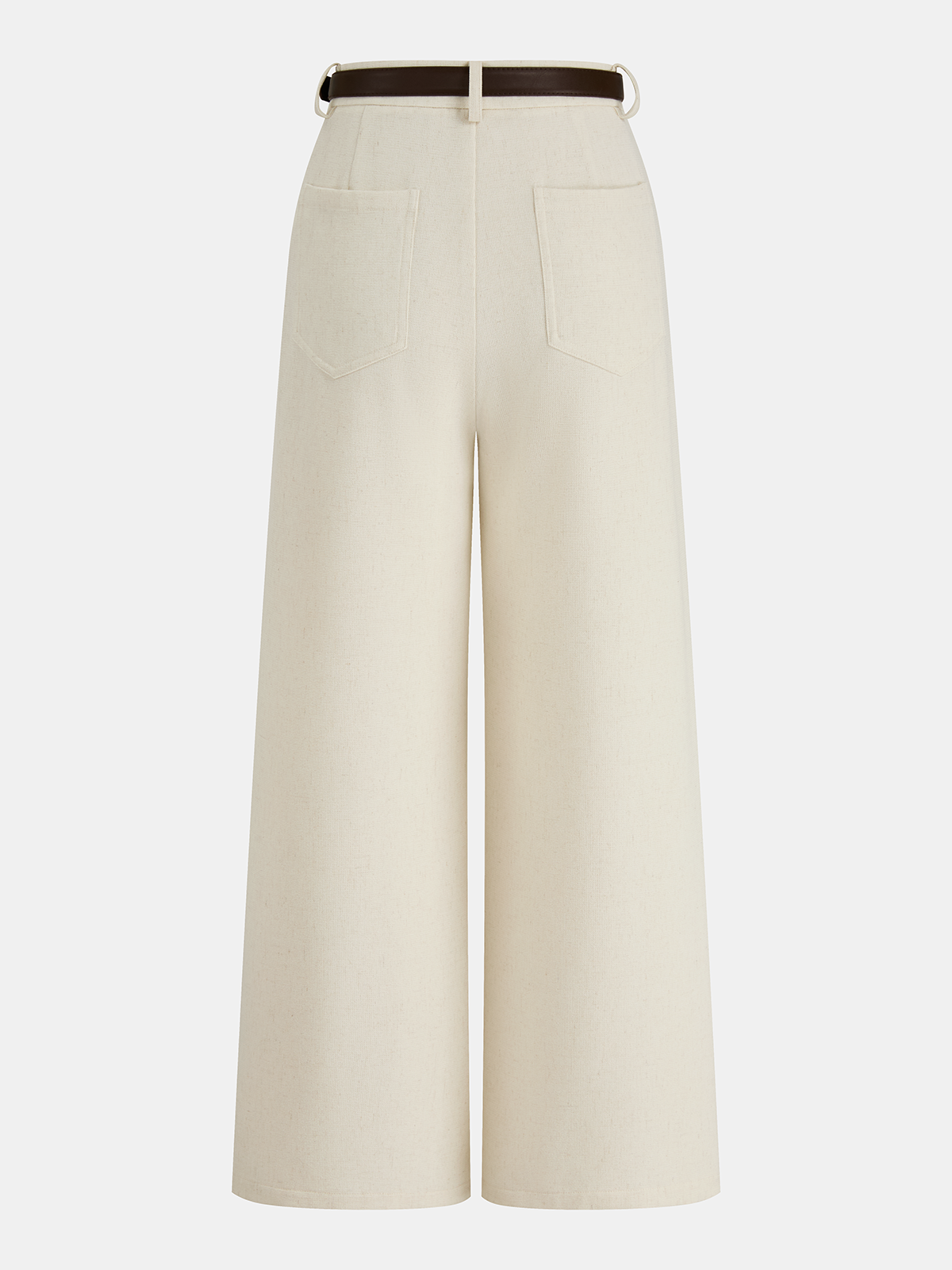Belted Linen-Blend Wide-Leg Pants - 图片 2