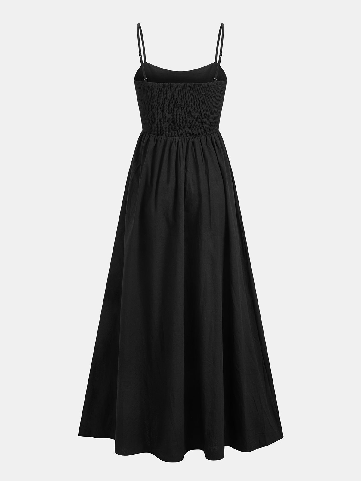 Cotton Sleeveless Pockets Cutout Long Dress - 图片 5