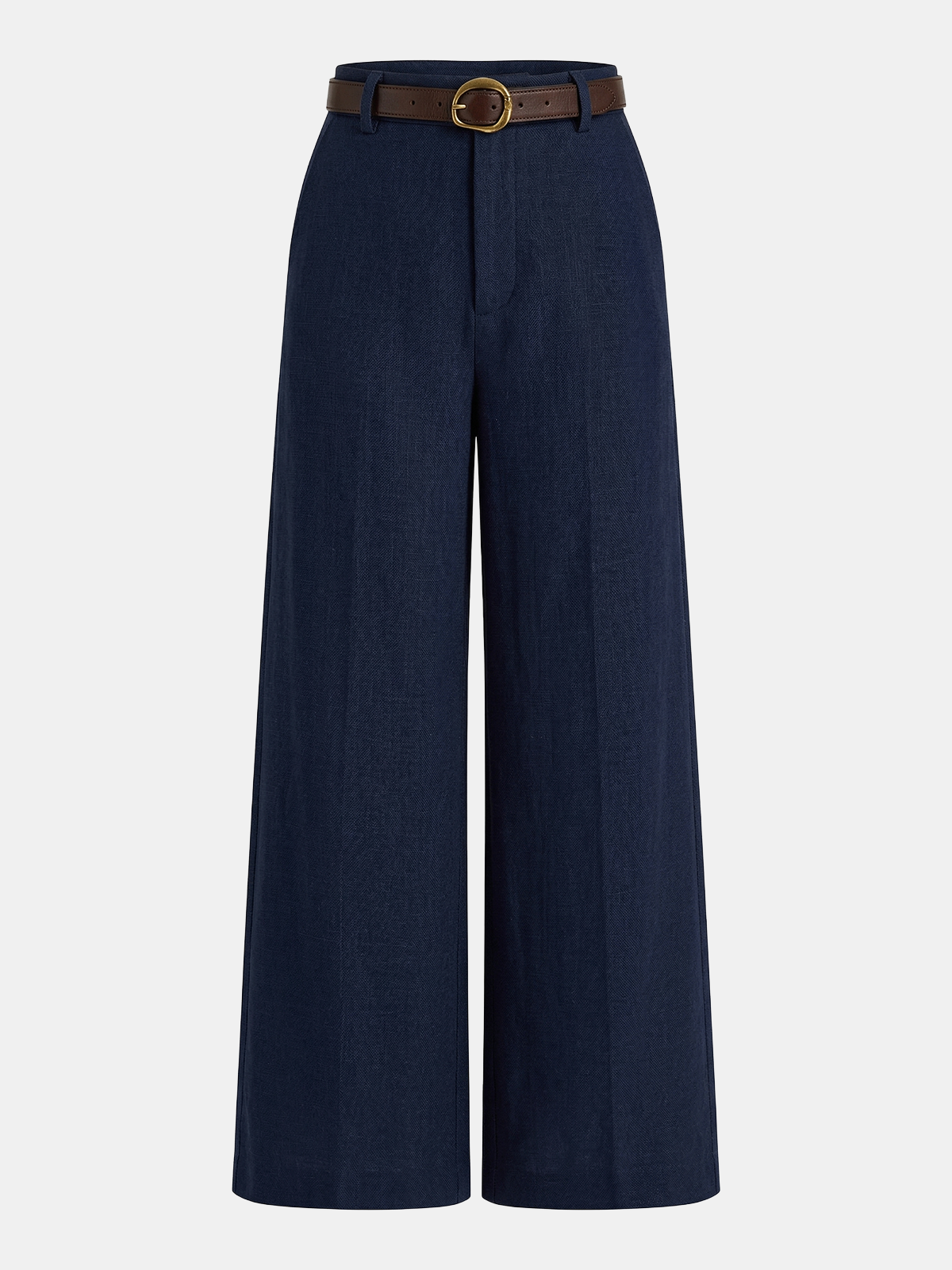 Belted Linen-Blend Wide-Leg Pants - 图片 8