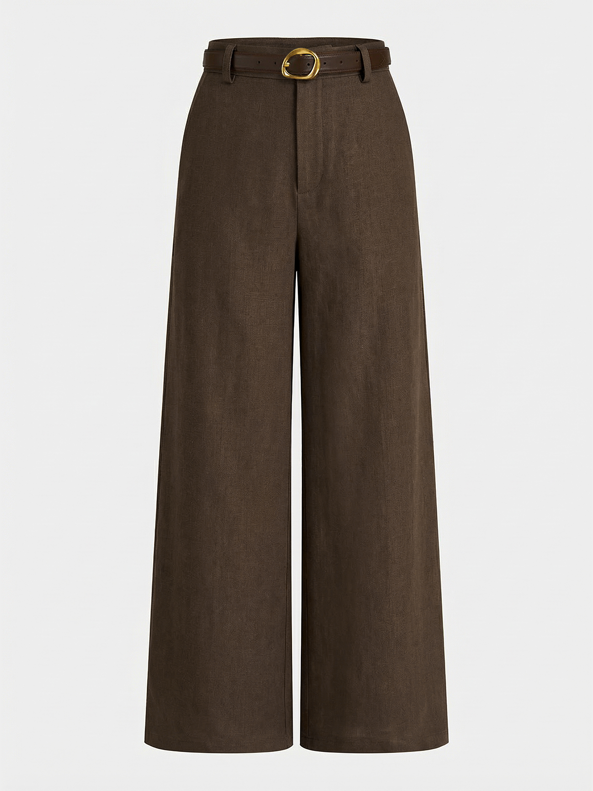 Belted Linen-Blend Wide-Leg Pants - 图片 9