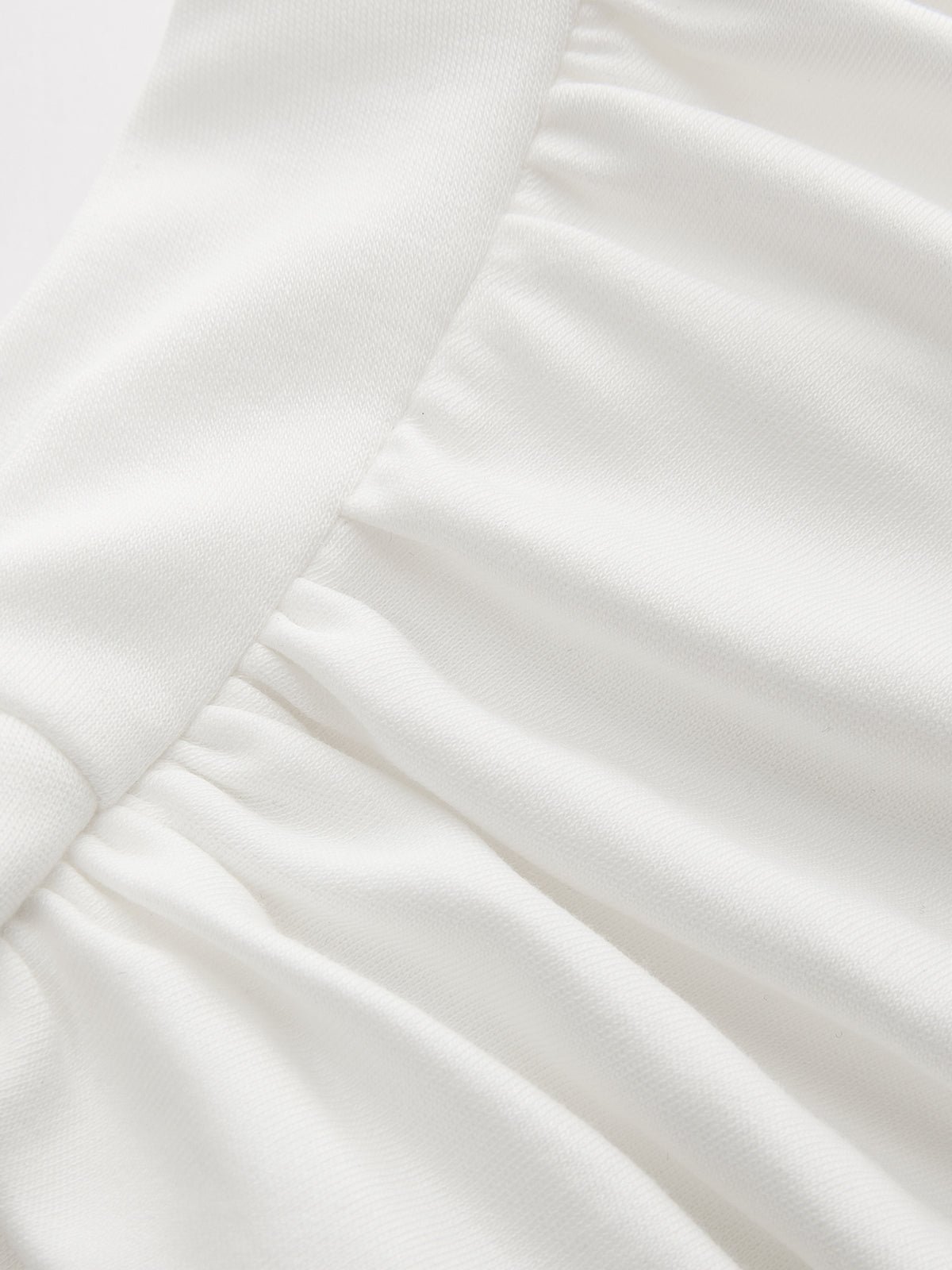Asymmetric Neckline Ruched Blouse - 图片 5