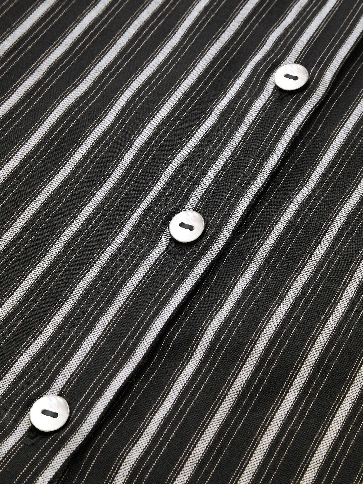 Striped Collared Sleeveless Tie Waist Midi Dress - 图片 8