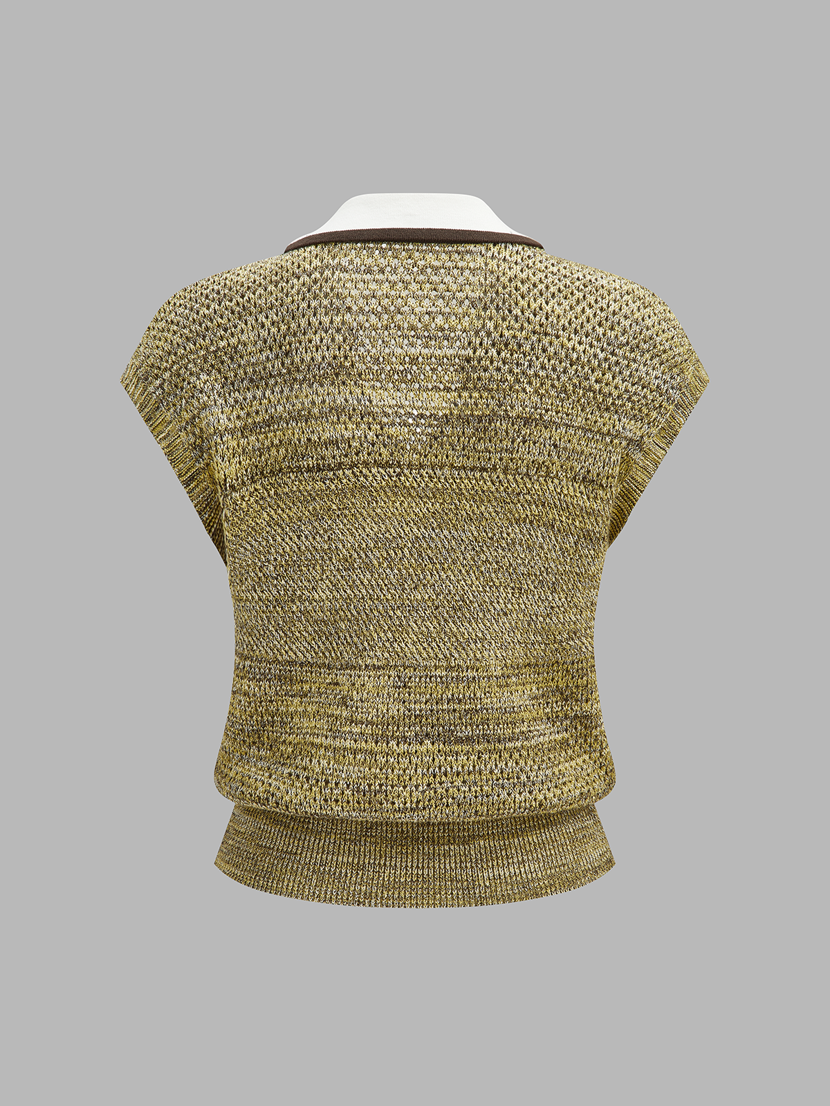 Contrast Trim Textured Knit Top - 图片 3