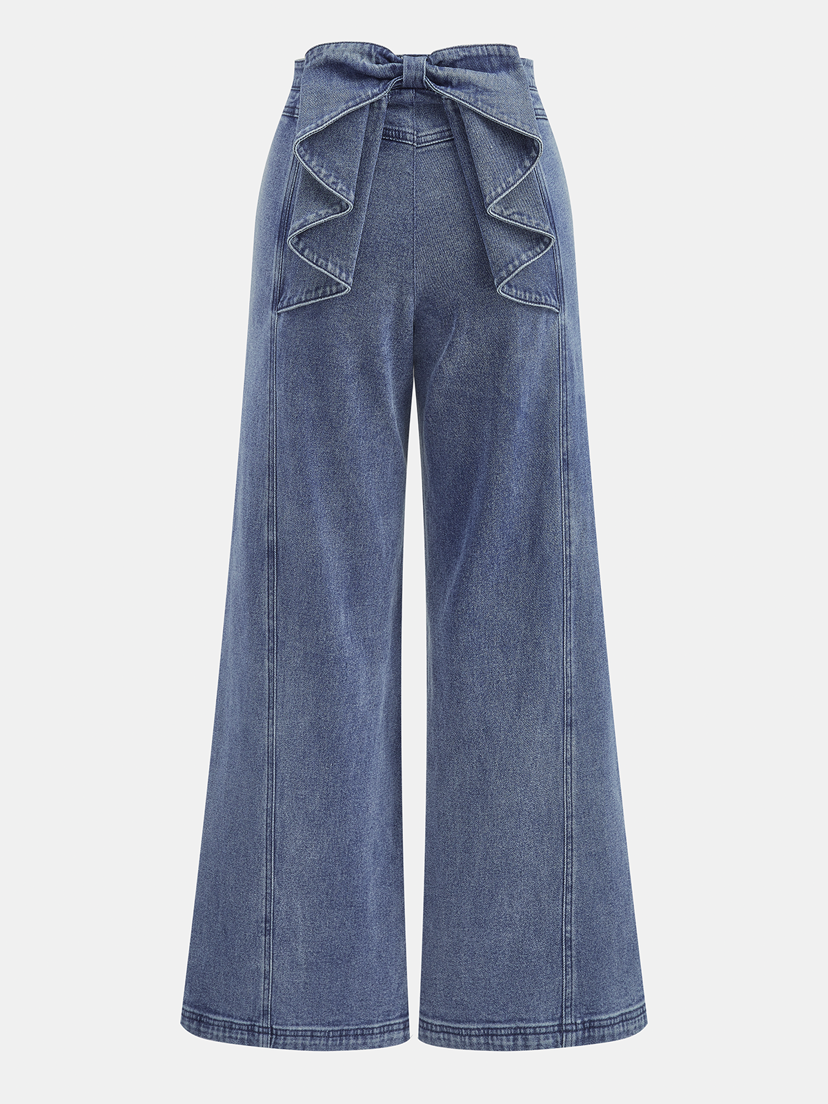 Bow Back High-Waist Wide-Leg Jeans - 图片 3