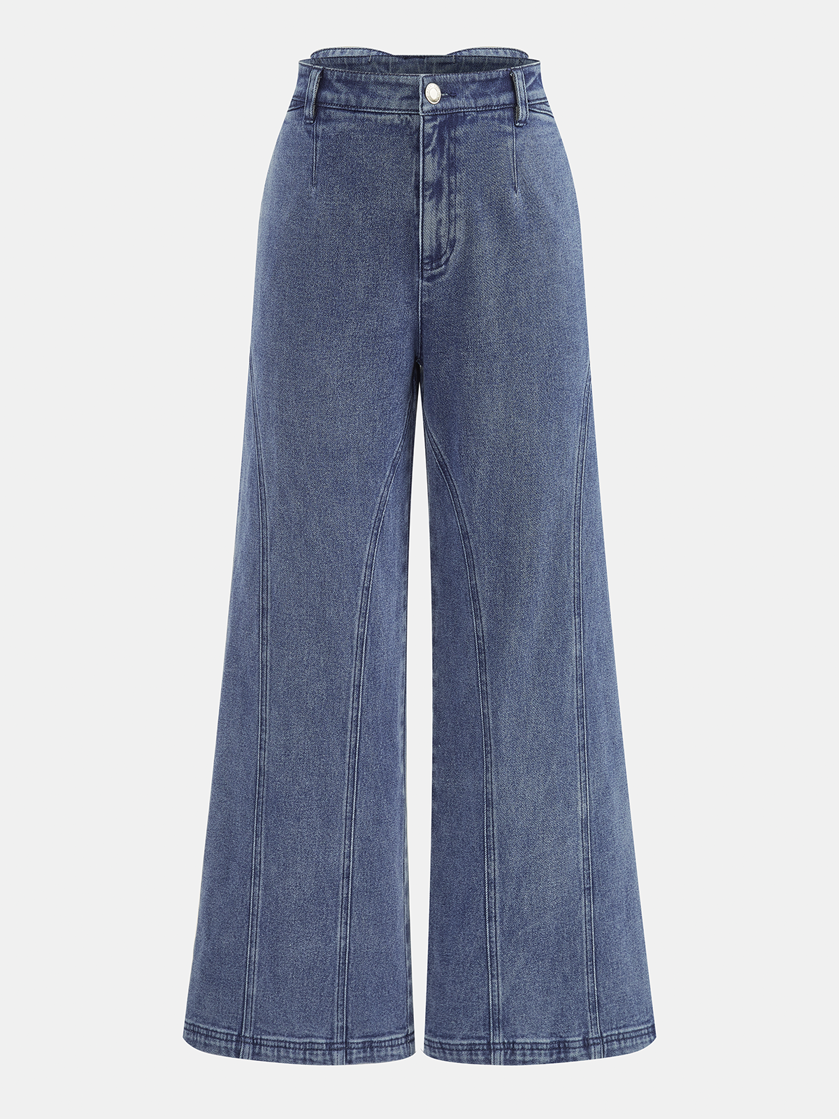 Bow Back High-Waist Wide-Leg Jeans - 图片 2