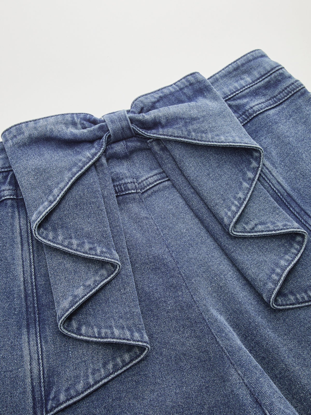 Bow Back High-Waist Wide-Leg Jeans - 图片 4