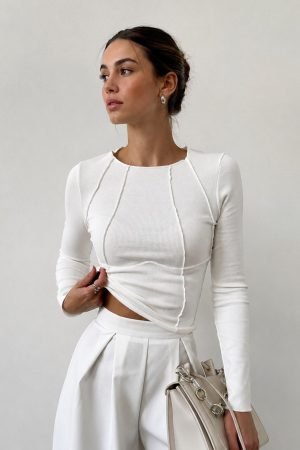 Basic Piping Long Sleeve Top